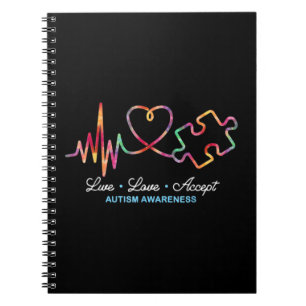 Caderno Espiral Encerramento de string de desenhoAccept Autism Awa