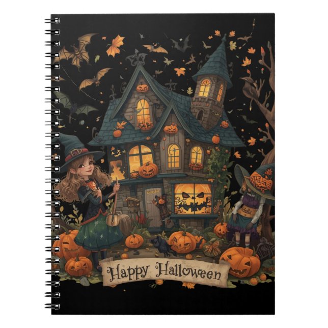 Caderno Espiral Enchanted Haunted House Halloween (Frente)