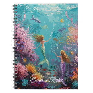 Caderno Espiral Enchanted Mermaid Underwater Scene