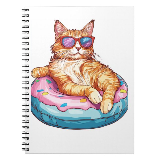 Caderno Espiral Enchimento de Víblias de Verão de Cat - Gatinho En (Frente)