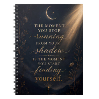 Caderno Espiral Encontrando a Si Mesma Arte da Lua Dourada Trabalh