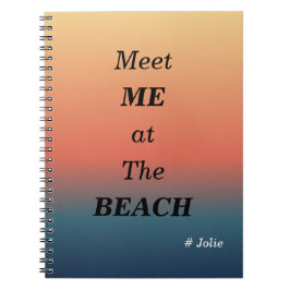 Caderno Espiral Encontre-me Na Praia Pôr do Sol de Verão na Praia 