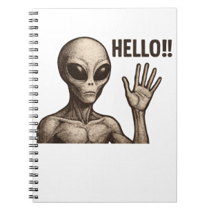 Caderno Espiral Encontro Grainy: A Saudação Alienígena