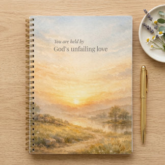 Caderno Espiral Encorajamento Cristão do Amor Infalível de Deus