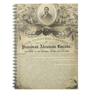 Caderno Espiral Endereço inaugural de lincoln do abe do president