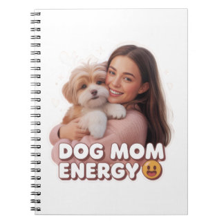 Caderno Espiral Energia de Mãe de Cachorro - design moderno para m