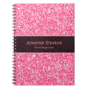 Caderno Espiral Ênfase Preta da Textura Luminosa Rosa