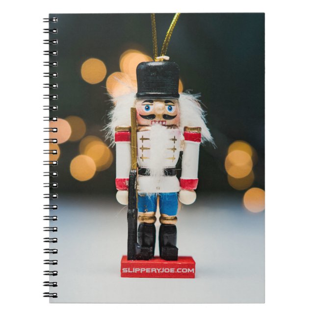 Caderno Espiral Enfeite de Natal clássico quebra-nozes do Slippery (Frente)