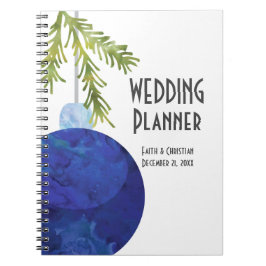 Caderno Espiral Enfeites de natal Azul, Planner de Casamento