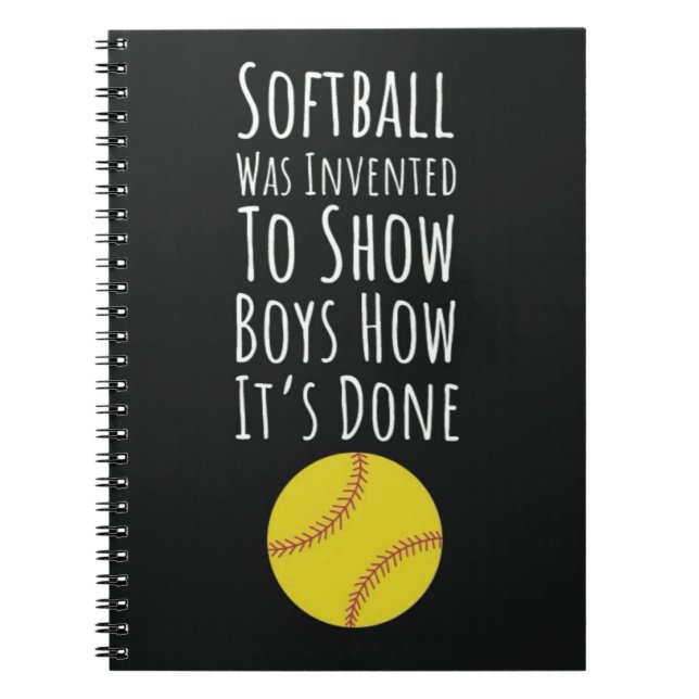 Caderno Espiral Enfeites de Natal de Softbol Fofos para Jogador de (Frente)
