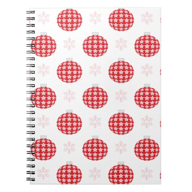 Caderno Espiral Enfeites de natal vermelhos (Frente)