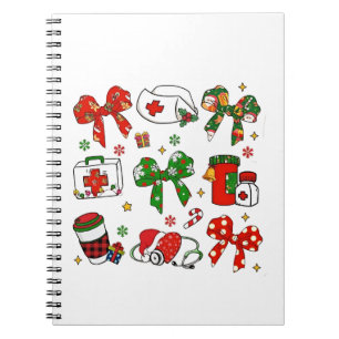 Caderno Espiral Enfermeira de Natal Enfermeira de Arco Coquette -