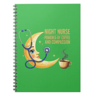 Caderno Espiral Enfermeira do Turno da Noite - Coffee & Compassion