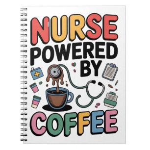 Caderno Espiral Enfermeira Energizada por Café