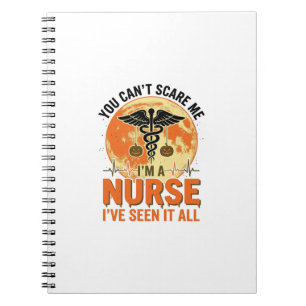Caderno Espiral Enfermeira engraçada de Halloween Design médico vi