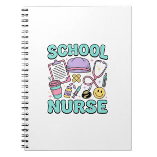 Caderno Espiral Enfermeira Escolar Camisa Vintage Colagem Médica D