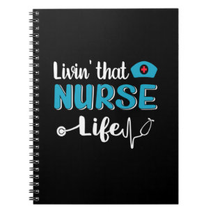 Caderno Espiral Enfermeira Gift Vivendo Aquela Vida de Enfermeir