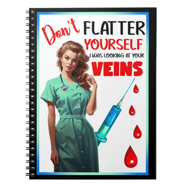 Caderno Espiral Enfermeira Nostálgica Enfermeira Bonita Não se Ama (Frente)