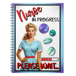 Caderno Espiral Enfermeira Nostálgica Enfermeira Em Andamento