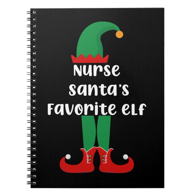 Caderno Espiral Enfermeira Papai noel favorita Enfermeira Engraçad (Frente)