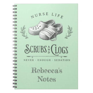 Caderno Espiral Enfermeira personalizada de Scrubs & Clogs