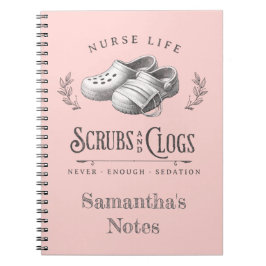 Caderno Espiral Enfermeira personalizada de Scrubs & Clogs