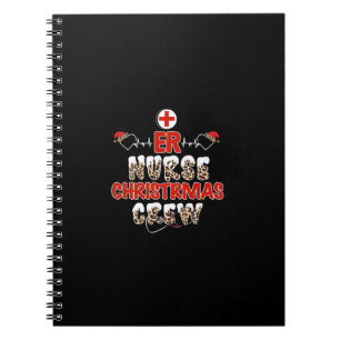 Caderno Espiral Enfermeira Presente Enfermeira Tripulação de Natal
