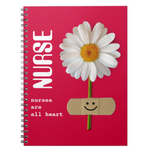 Caderno Espiral Enfermeiras são do coração. Notebook Daisy Gift so