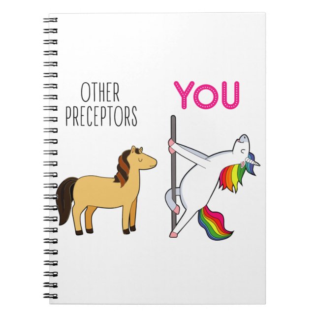 Caderno Espiral Enfermeiro Preceptor Unicorn Engraçado (Frente)