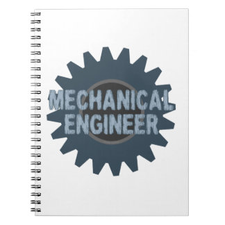 Caderno Espiral Engenheiro Mecânico Engrenagem Azul Cinza