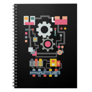 Caderno Espiral Engenheiro Robot Artificial Intelligence Cute