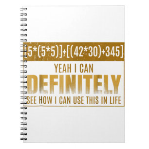 Caderno Espiral Engraçada Camisa-T Da Equação Matemática Eu Odeio 