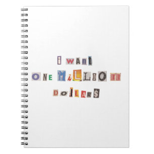 Caderno Espiral Engraçada Demanda De Nota De Rendimento De Dinheir