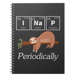Caderno Espiral Engraçada Science Pun Chemistry Sloth Nap Lover