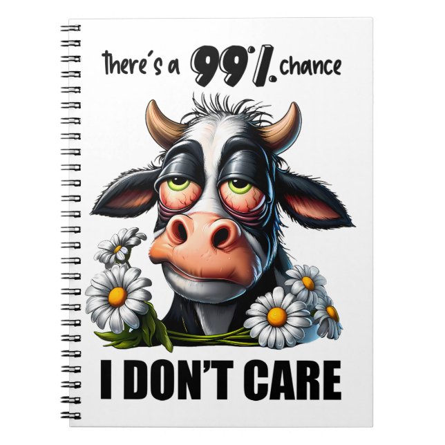 Caderno Espiral Engraçada Vaca Sarcástica Citação E Ditos (Frente)