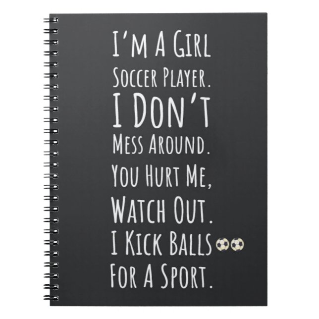 Caderno Espiral Engraçadas Meninas De Futebol Oferecem Esportes Pa (Frente)