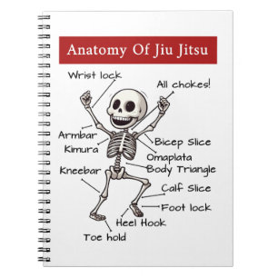 Caderno Espiral Engraçado Anatomia Da Técnica De Submissões Jiu Ji