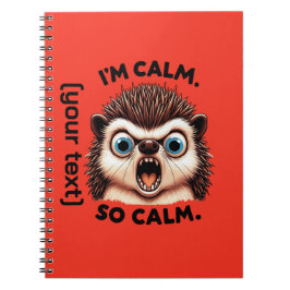 Caderno Espiral Engraçado Angry Hedgehog Personalizável