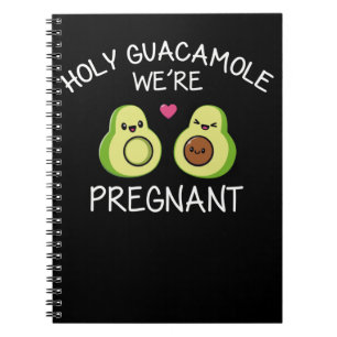 Caderno Espiral Engraçado Anunciação de Gravidez Piada Avocado