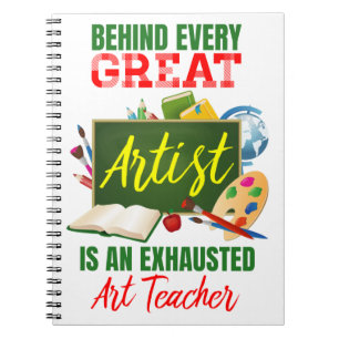 Caderno Espiral Engraçado Apreciação do Professor de Arte Exausta
