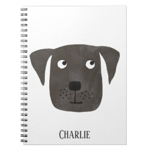 Caderno Espiral Engraçado Black Labrador Retriever Dog Nome Person