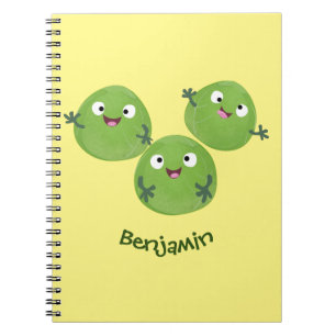 Caderno Espiral Engraçado Bruxelas brota caricatura de legumes