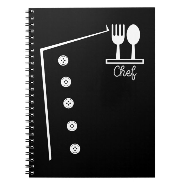 Caderno Espiral Engraçado Chef Costume Butcher Cuisine Cozinhar (Frente)
