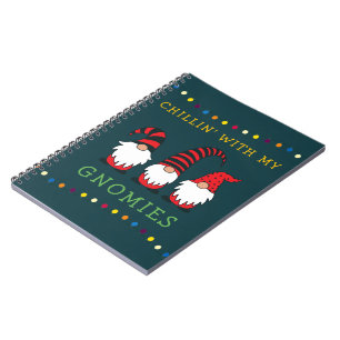 Caderno Espiral Engraçado Chillin' Com Meu Pun De Natal Gnomos