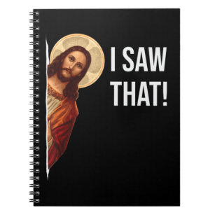 Caderno Espiral Engraçado Citar Jesus Meme Eu Vi Aquele T-Shir Cri