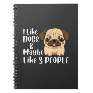 Caderno Espiral Engraçado como cachorros e talvez 3 pessoas Amante