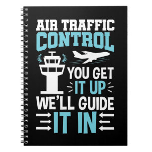 Caderno Espiral Engraçado Controle De Tráfego Aéreo Você Levanta