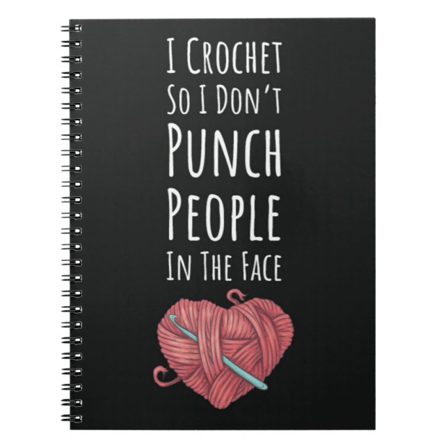 Caderno Espiral Engraçado Crochet Oferece Presentes Para Mulheres  (Frente)