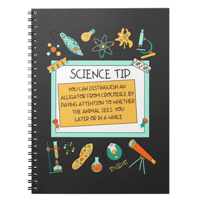 Caderno Espiral Engraçado Crocodilo Alligator Science (Frente)