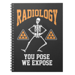 Caderno Espiral Engraçado Dançando Esqueleto Xray Radiologia Humor